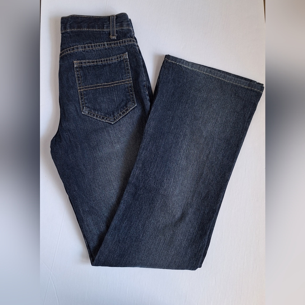 Bubblegum Y2K Bootcut Jeans Flare Dark Wash Blue Edgy Punk Vintage Womens 0